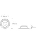 Lampy podtynkowe bezramkowe - trimless - One Light Wpust regulowany do zabudowy biały Cholargos 11105UTR/W - product 3