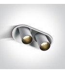 Reflektory wpuszczane w sufit - One Light Lampa LED czarna podwójna Kasandria 11207C/W/W - product 1