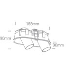 Reflektory wpuszczane w sufit - One Light Lampa LED czarna podwójna Kasandria 11207C/W/W - product 2