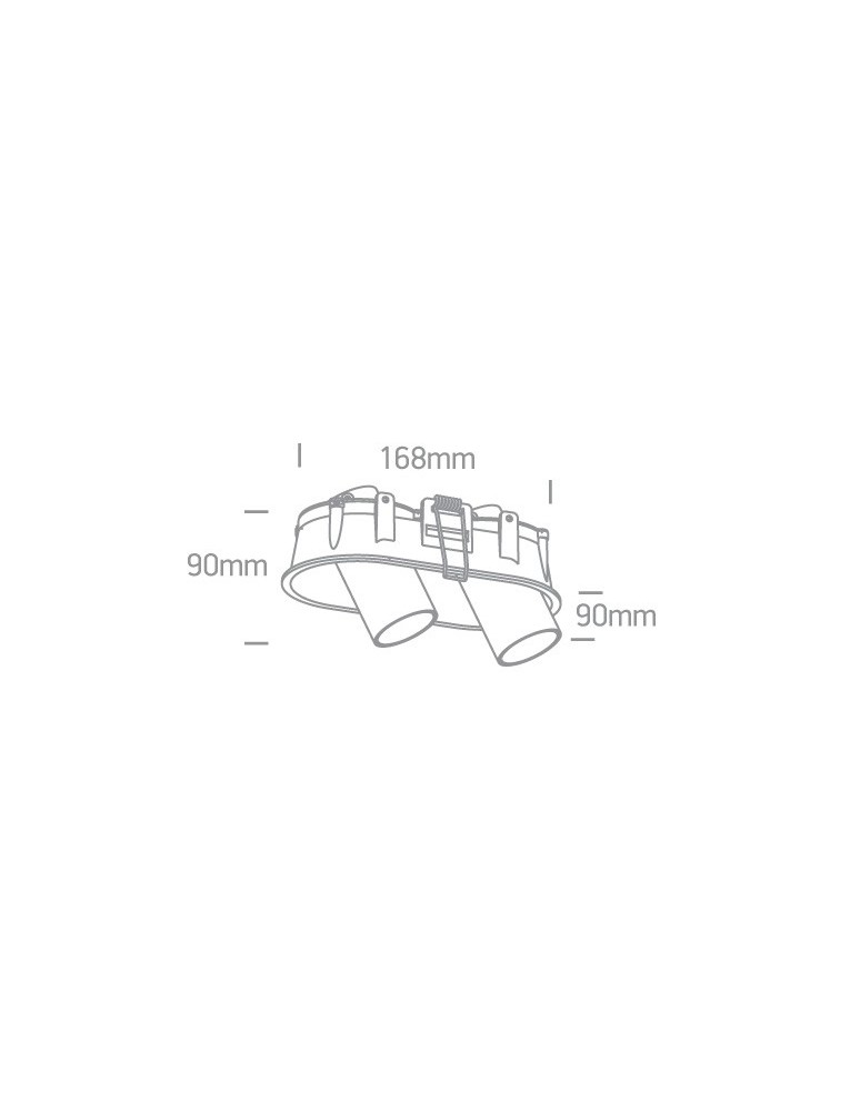Reflektory wpuszczane w sufit - One Light Lampa LED czarna podwójna Kasandria 11207C/W/W - product kolory-swiatla.pl 2