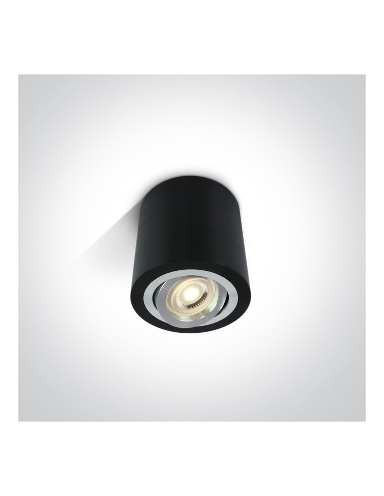 Oprawy sufitowe na wymienne źródło światła - One Light Lampa LED tuba czarna Kroczkos 12105AB/B - produkt kolory-swiatla.pl 1