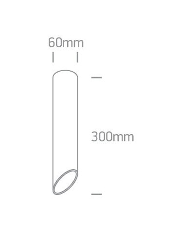 One Light Lampa sufitowa rura czarna Litochoro 12105E2/B/GL - produkt 2