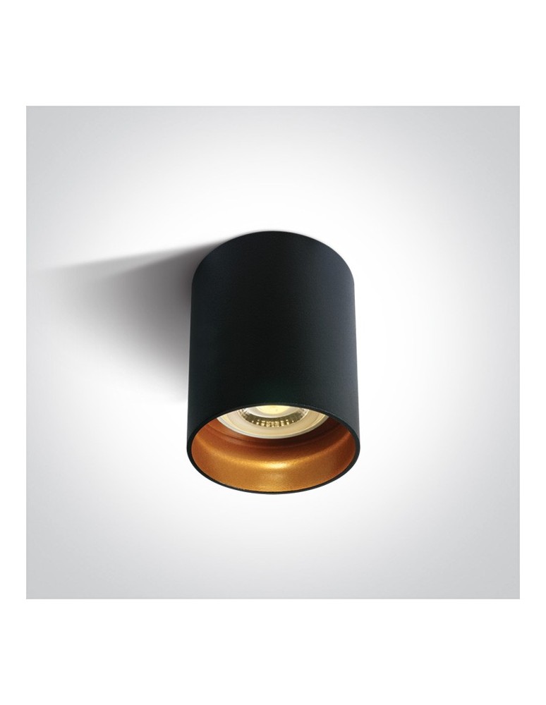Oprawy sufitowe na wymienne źródło światła - One Light Lampa sufitowa czarna styl kuchnia Muzaki 12105N/B - produkt kolory-swiatla.pl 1