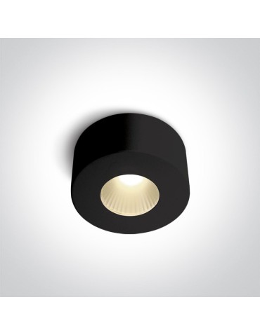 One Light Stylowa lampa LED sufitowa czarna Polijiros 12107/B/W
