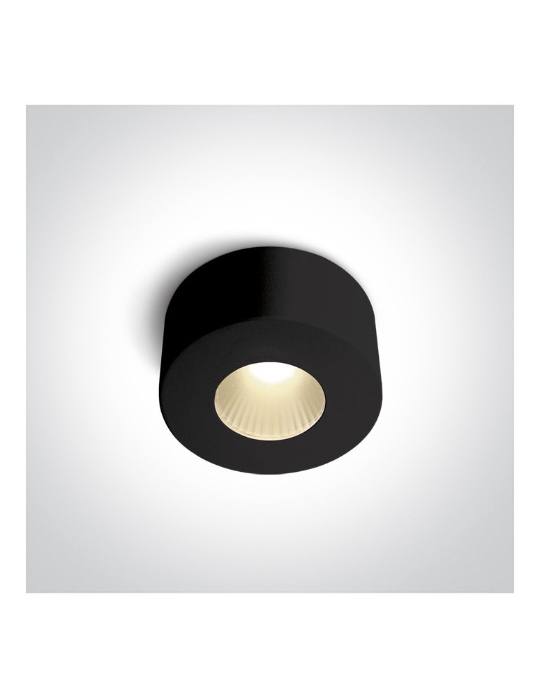 Oprawy sufitowe LEDowe - One Light Stylowa lampa LED sufitowa czarna Polijiros 12107/B/W - produkt kolory-swiatla.pl 1