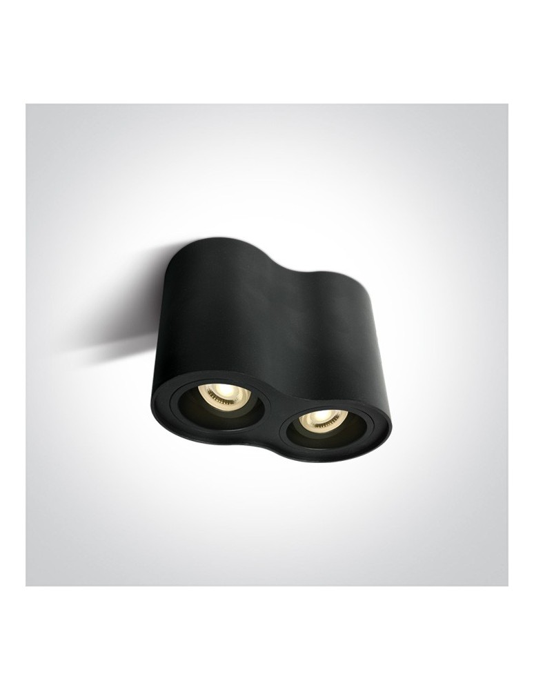 Oprawy sufitowe na wymienne źródło światła - One Light Lampa podwójna czarna Nemea 2 12205Y/B - produkt kolory-swiatla.pl 1