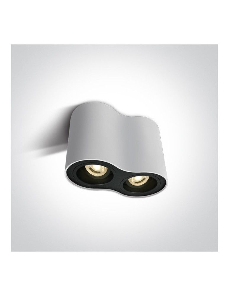Oprawy sufitowe na wymienne źródło światła - One Light Lampa podwójna biała Nemea 2 12205Y/W - produkt kolory-swiatla.pl 1
