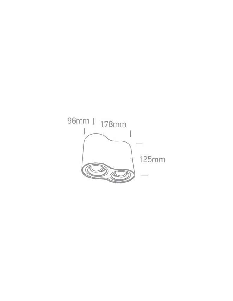 Oprawy sufitowe na wymienne źródło światła - One Light Lampa podwójna biała Nemea 2 12205Y/W - product kolory-swiatla.pl 2