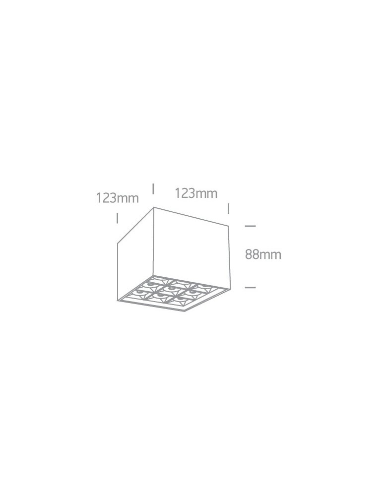 Oprawy sufitowe LEDowe - One Light Lampa sufitowa kwadratowa Lipsi 12906B/B/W - product kolory-swiatla.pl 2