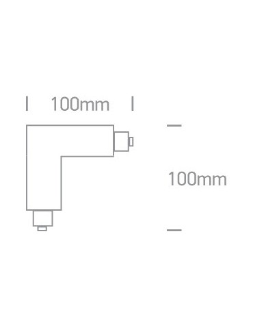 One Light Łącznik L do szyn kwadratowych prawy czarny - produkt 2