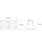 Lampy podtynkowe - oczka - One Light lampa LED podwójna Merihas 2 50202B/B/W - produkt 2