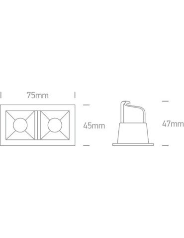 One Light lampa LED podwójna Merihas 2 50202B/W/W - produkt 2