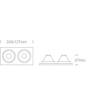 Lampy podtynkowe - oczka - One Light lampa LED podwójna Sermili 50205D/AL - product 3