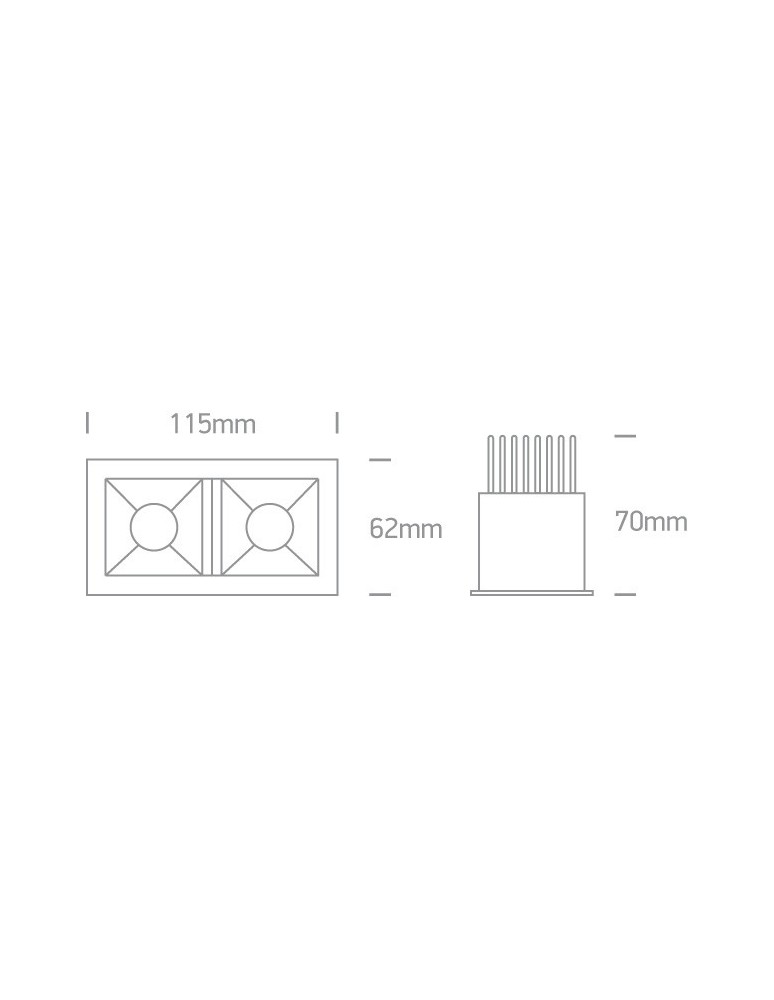 Lampy podtynkowe - oczka - One Light lampa LED podwójna Abram 2 50207B/W/W - produkt kolory-swiatla.pl 3