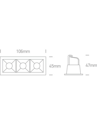One Light lampa LED potrójna Merihas 3 50302B/B/W - produkt 2