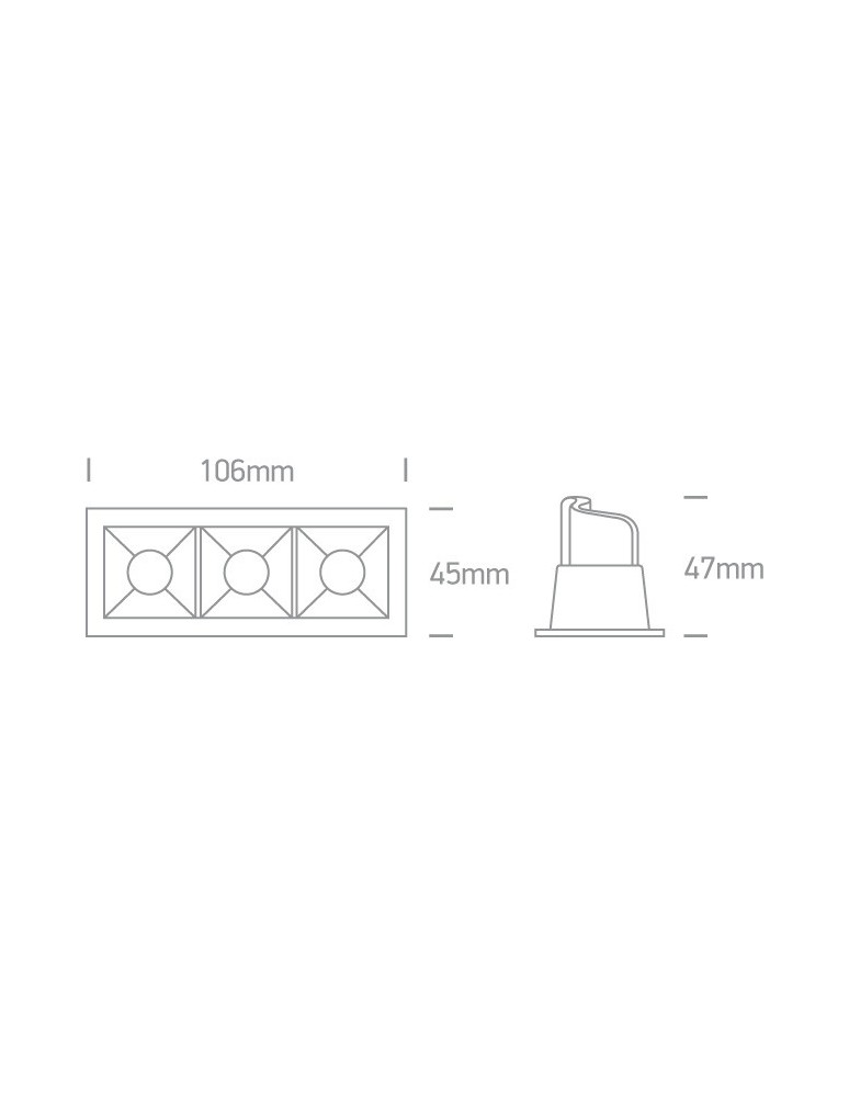 Lampy podtynkowe - oczka - One Light lampa LED potrójna Merihas 3 50302B/W/W - produkt kolory-swiatla.pl 2