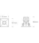 Lampy podtynkowe - oczka - One Light czarny regulowany wpust LED Skiti 51111C/B/W - product 3