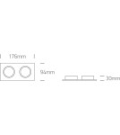 Lampy podtynkowe - oczka - One Light podwójna lampa Glafira 51205ABG/W - product 2