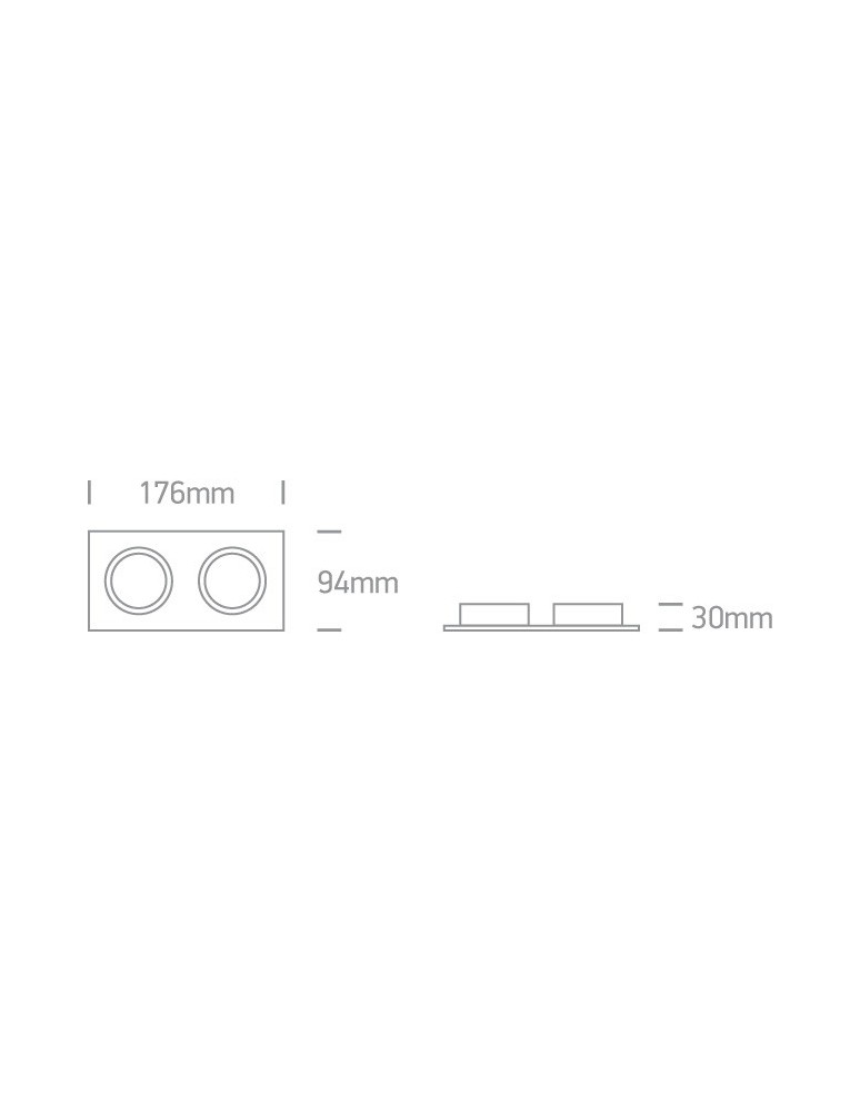 Lampy podtynkowe - oczka - One Light podwójna lampa Glafira 51205ABG/W - product kolory-swiatla.pl 2
