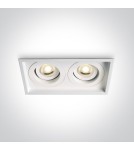 Lampy podtynkowe - oczka - One Light biała podwójna lampa Filoteia 2 51205N/W - product 1