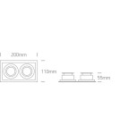 Lampy podtynkowe - oczka - One Light biała podwójna lampa Filoteia 2 51205N/W - product 3