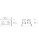 Lampy podtynkowe - oczka - One Light podójna stylowa lampa LED Skiti 2 51211C/W/W - produkt 3