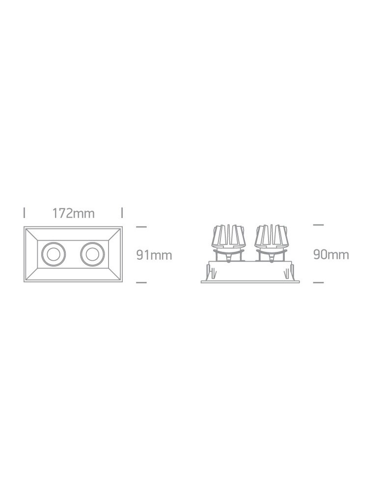 Lampy podtynkowe - oczka - One Light podójna stylowa lampa LED Skiti 2 51211C/W/W - produkt kolory-swiatla.pl 3