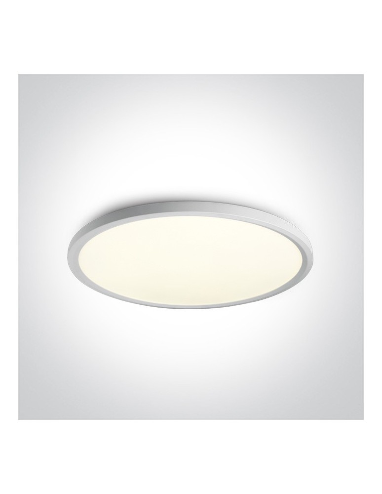 Lampy sufitowe - One Light stylowy biały plafon slim Zigos 2 62160FB/W/C - produkt kolory-swiatla.pl 1