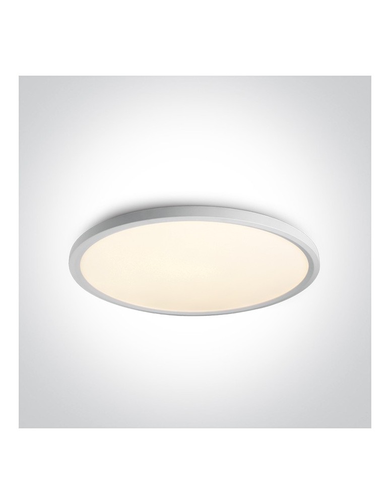 Lampy sufitowe - One Light stylowy biały plafon slim Zigos 2 62160FB/W/W - produkt kolory-swiatla.pl 1