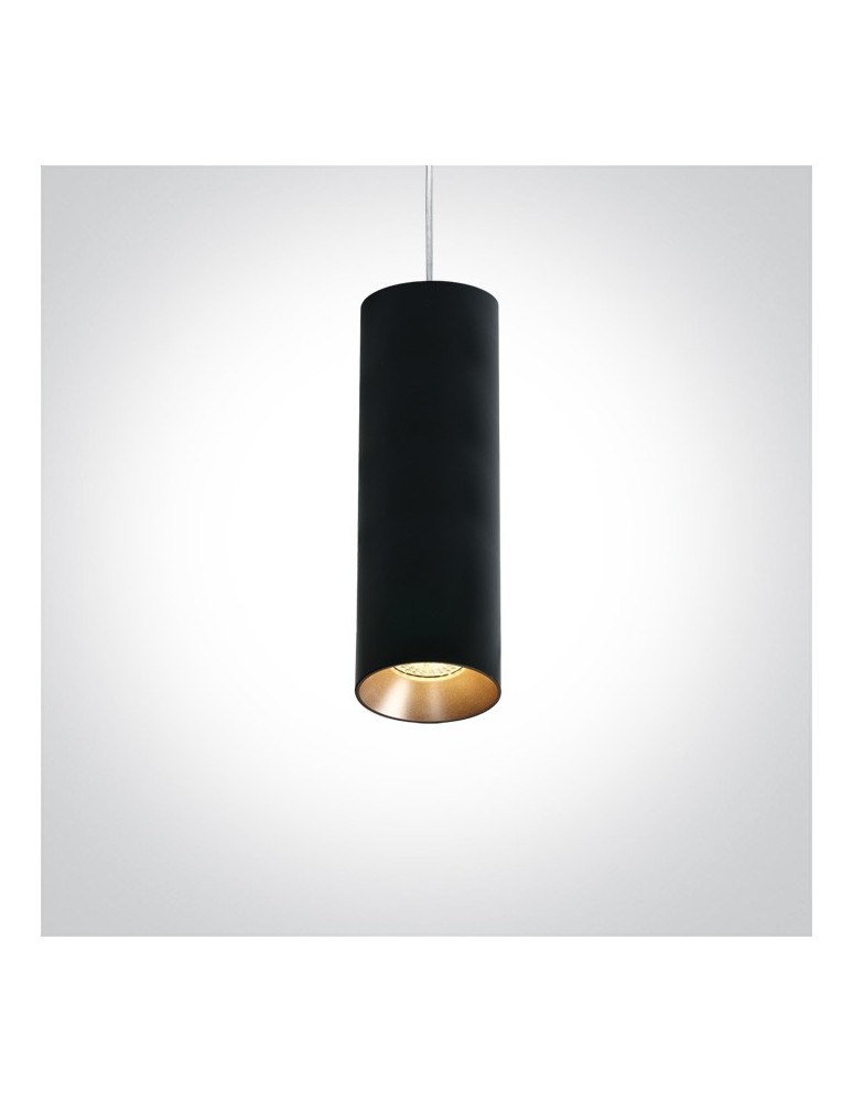 Lampy wiszące - One Light lampa wisząca rura czarna Kallifoni 63105M/B - produkt kolory-swiatla.pl 1