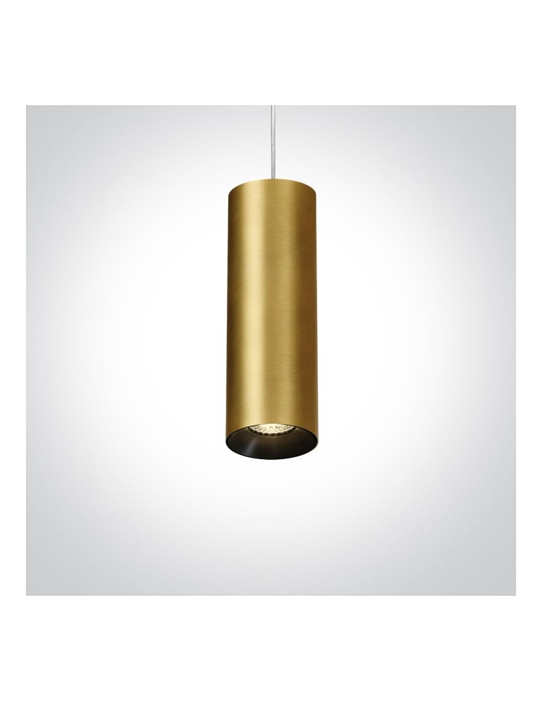 Lampy wiszące - One Light lampa wisząca mosiądz rura Kallifoni 63105M/BBS - produkt kolory-swiatla.pl 1