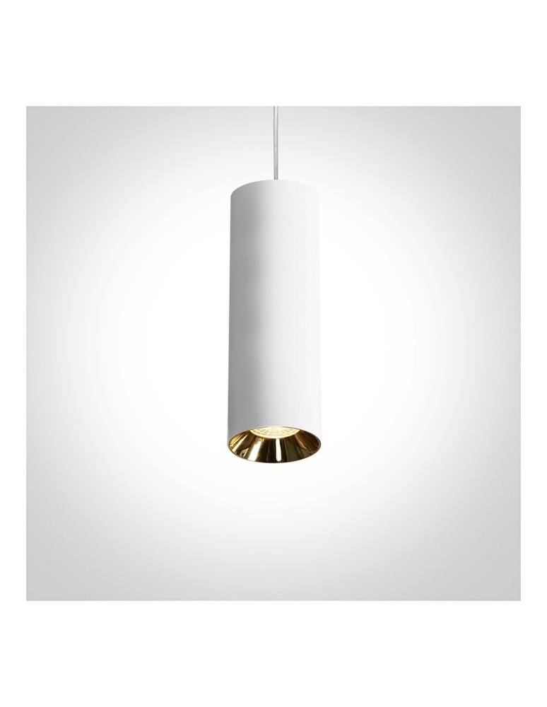 Lampy wiszące - One Light lampa biała wisząca rura Kallifoni 63105M/W - produkt kolory-swiatla.pl 1
