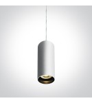 Lampy wiszące - One Light mała biała lampa wisząca Ampeliko 63105N/W - product 1
