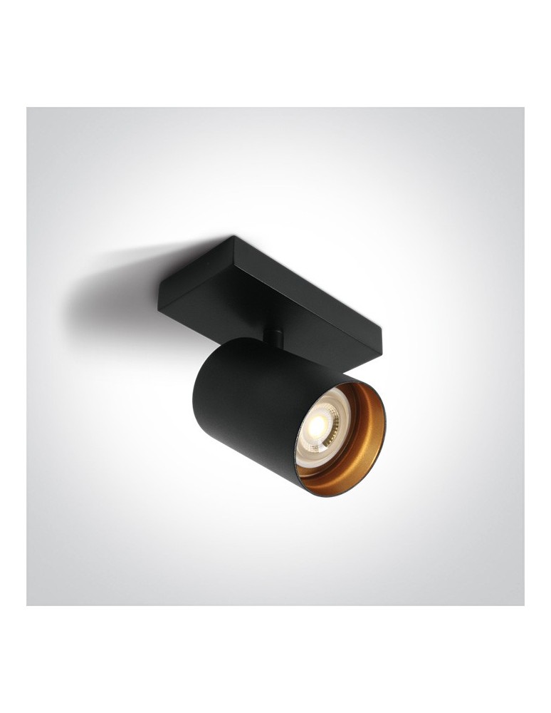 Reflektory sufitowe - One Light kinkiet retro czarny Elatos 65105N/B - produkt kolory-swiatla.pl 1