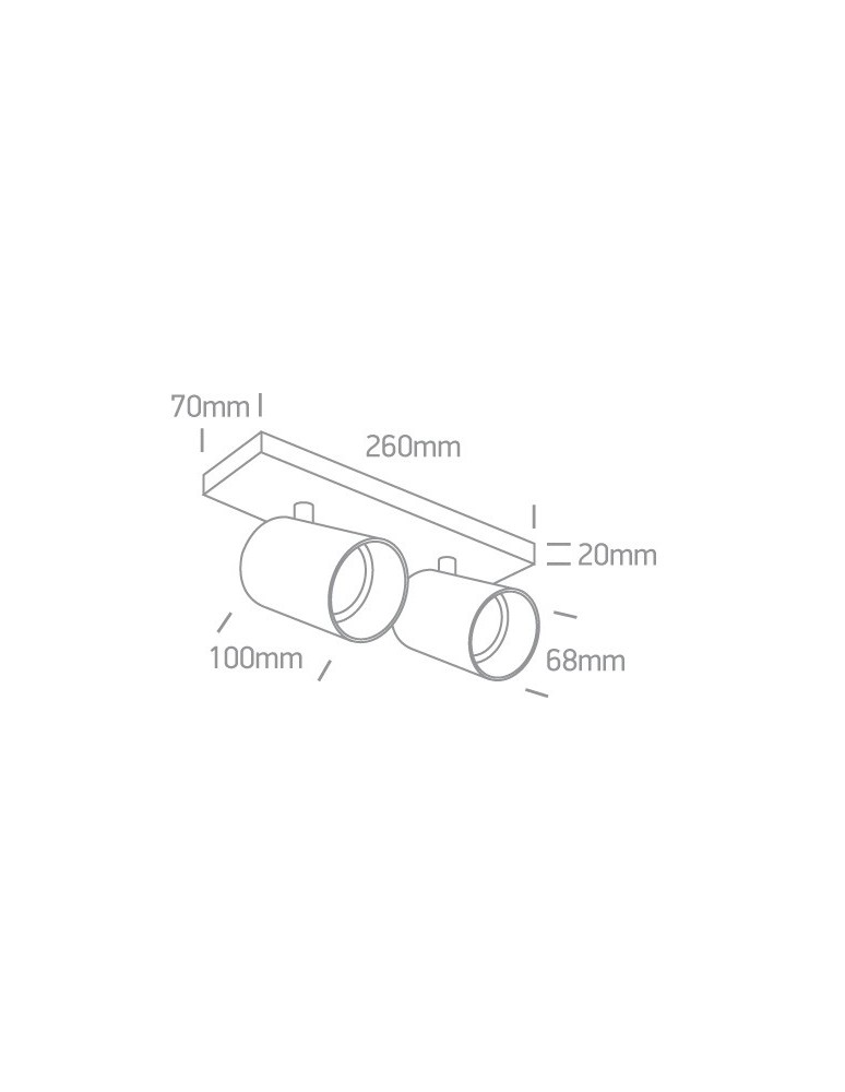Lampy sufitowe reflektory - One Light lampa sufitowa podwójna Elatos 2 65205N/MG - product kolory-swiatla.pl 2
