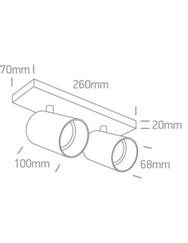 One Light lampa sufitowa podwójna Elatos 2 65205N/W - produkt 2