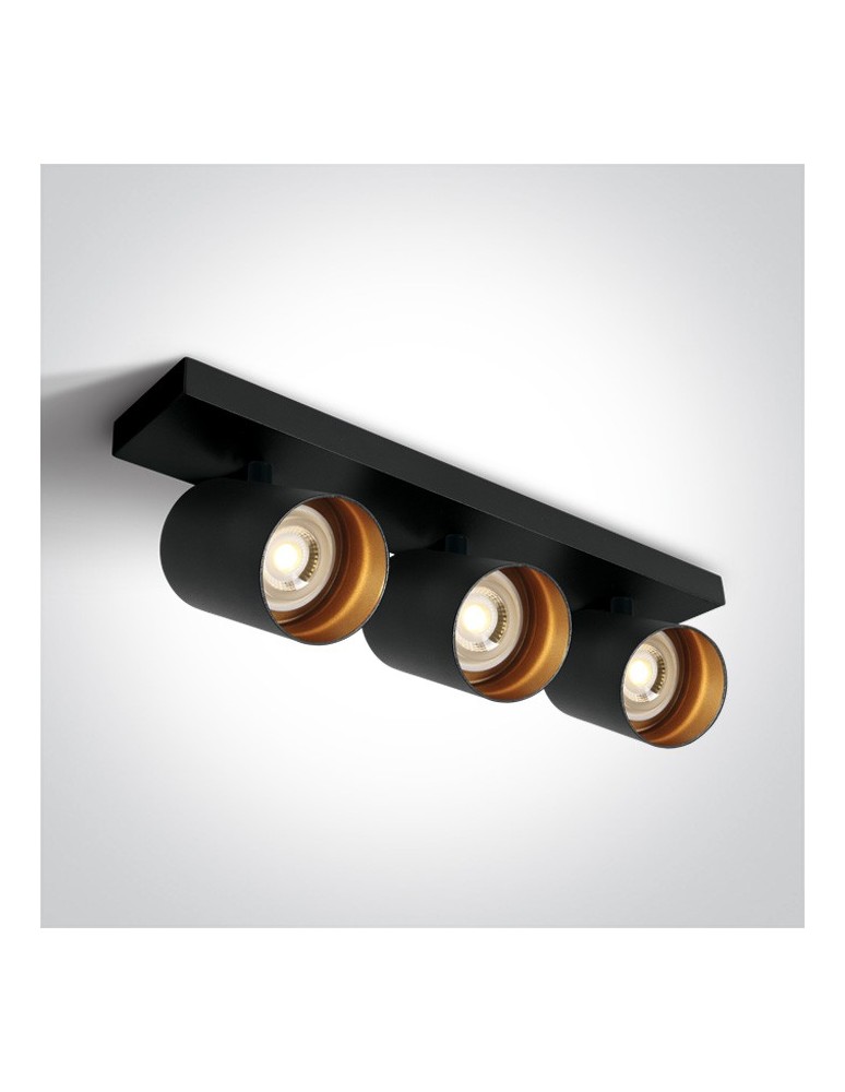 Lampy sufitowe reflektory - One Light lampa sufitowa ozdobna 3X10W Elatos 3 65305N/B - produkt kolory-swiatla.pl 1