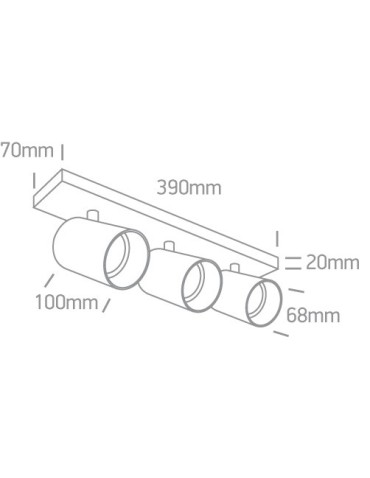 One Light lampa sufitowa ozdobna 3X10W Elatos 3 65305N/B - produkt 2
