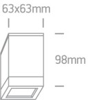 Lampy zewnętrzne sufitowe - One Light lampa sufitowa sześcian Avoros S 67130D/B IP54 - product 2