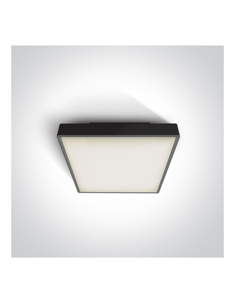 Lampy zewnętrzne sufitowe - One Light plafon na zewnątrz kwadratowy 22x22cm Miladeza 67282E/B IP65 - produkt kolory-swiatla.pl 1