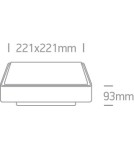 Lampy zewnętrzne sufitowe - One Light plafon na zewnątrz kwadratowy 22x22cm Miladeza 67282E/B IP65 - product 2