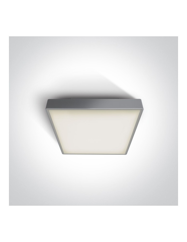 Lampy zewnętrzne sufitowe - One Light plafon na zewnątrz kwadratowy 22x22cm Miladeza 67282E/G IP65 - produkt kolory-swiatla.pl 1