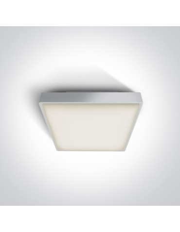 One Light plafon na zewnątrz kwadratowy 22x22cm Miladeza 67282E/W IP65