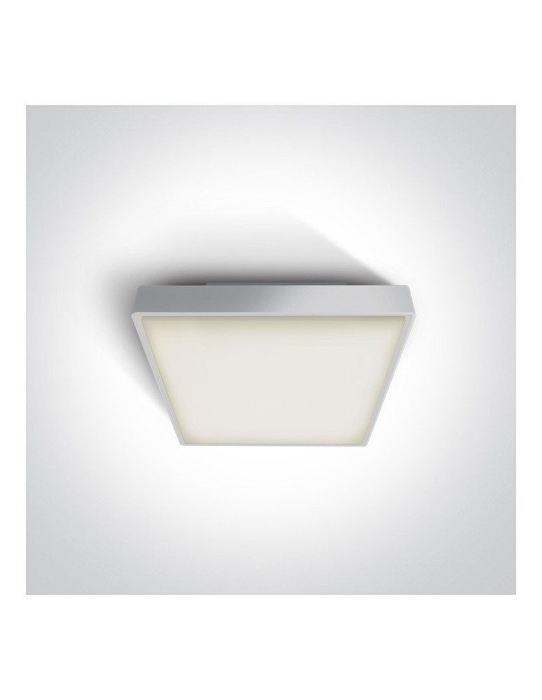 Lampy zewnętrzne sufitowe - One Light plafon na zewnątrz kwadratowy 22x22cm Miladeza 67282E/W IP65 - produkt kolory-swiatla.pl 1