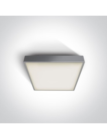 One Light plafon kwadratowy 22 cm szary Pirnari 67282N/G/W IP65