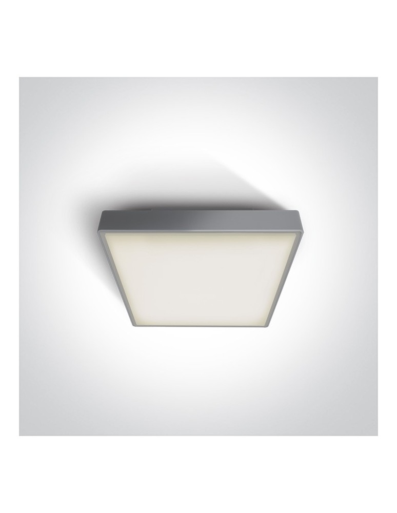 Lampy zewnętrzne sufitowe - One Light plafon kwadratowy 22 cm szary Pirnari 67282N/G/W IP65 - produkt kolory-swiatla.pl 1