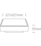 Lampy zewnętrzne sufitowe - One Light plafon kwadratowy 22 cm szary Pirnari 67282N/G/W IP65 - product 2