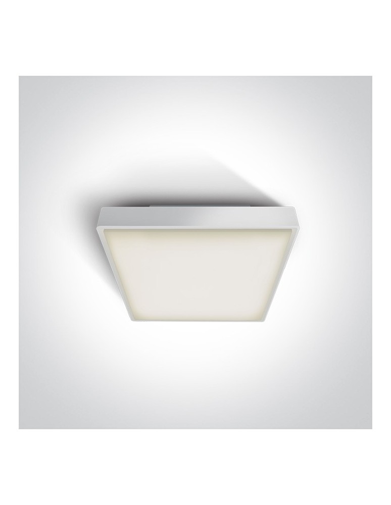 Lampy zewnętrzne sufitowe - One Light plafon kwadratowy 22 cm biały Pirnari 67282N/W/W IP65 - produkt kolory-swiatla.pl 1