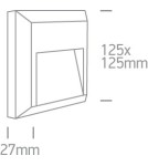 Lampy do oświetlania ścieżek - One Light kinkiet LED dom ogród elewacja Kesario 67388B/W/W IP65 - product 2