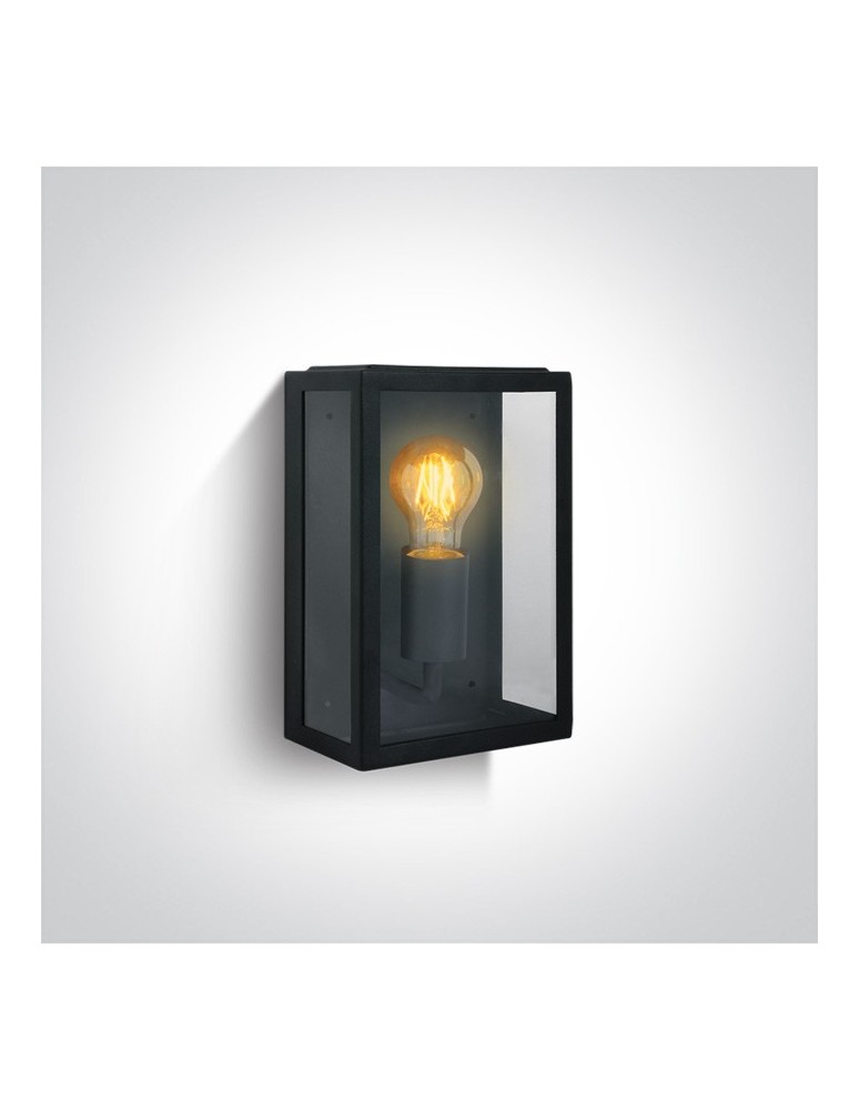 Kinkiety zewnętrzne - One Light kinkiet zewnętrzny z żarówką retro lampion Gabbia 67406/B - produkt kolory-swiatla.pl 1